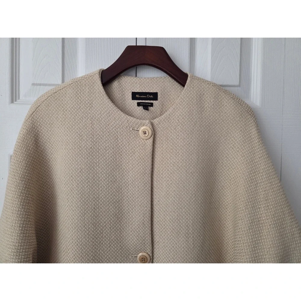 Massimo Dutti Long Linen Blazer Jacket‎ Womens Small Beige Linen Cotton Pockets - Picture 2 of 7